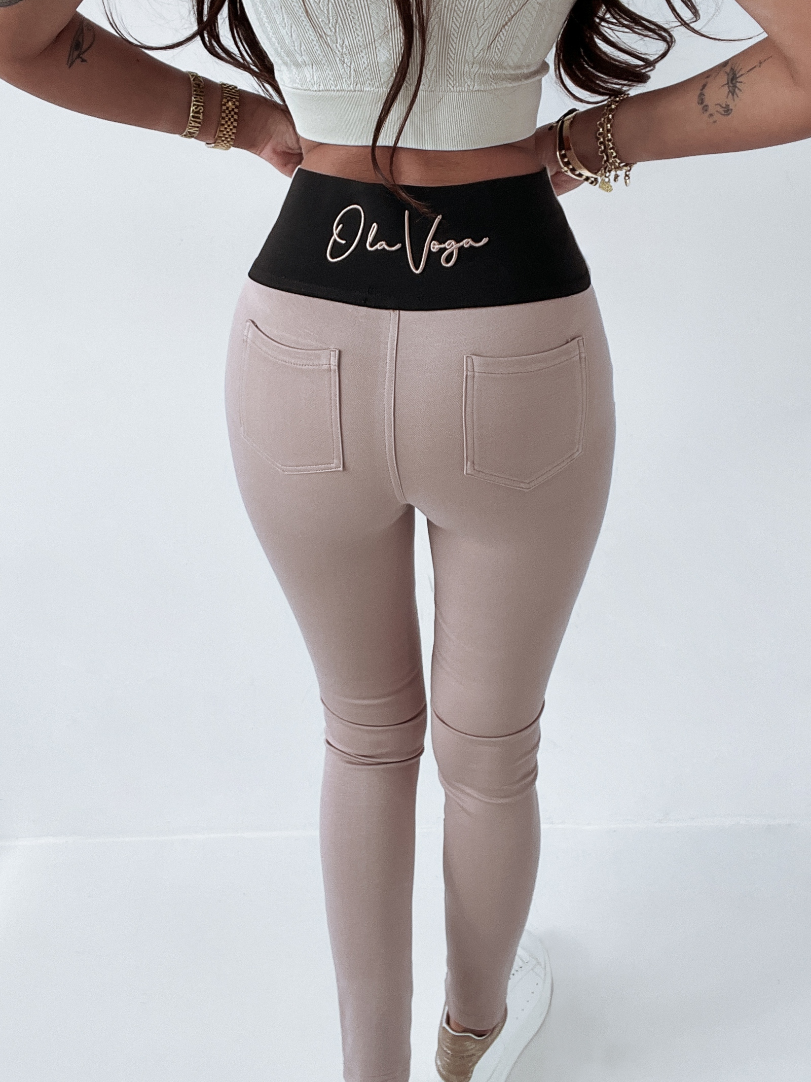 Spodnie dopasowane O'la Voga Gold Back beżowe