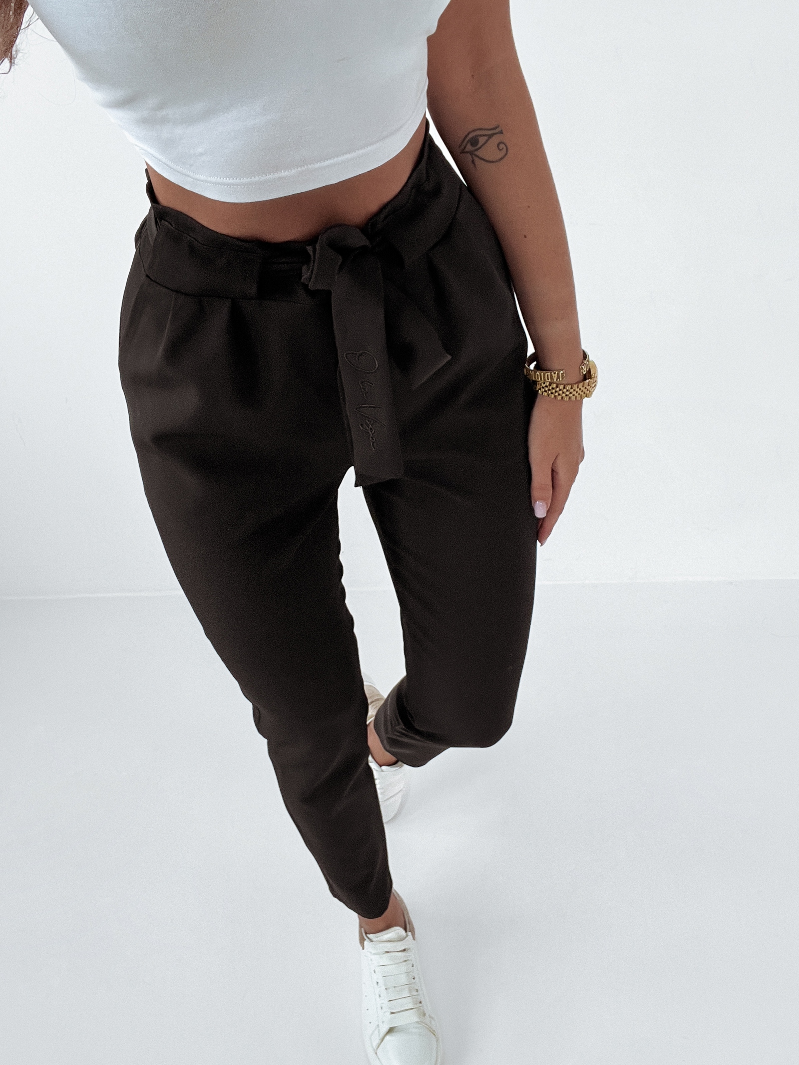 Spodnie z wiązaniem Neli O'la Voga czarne