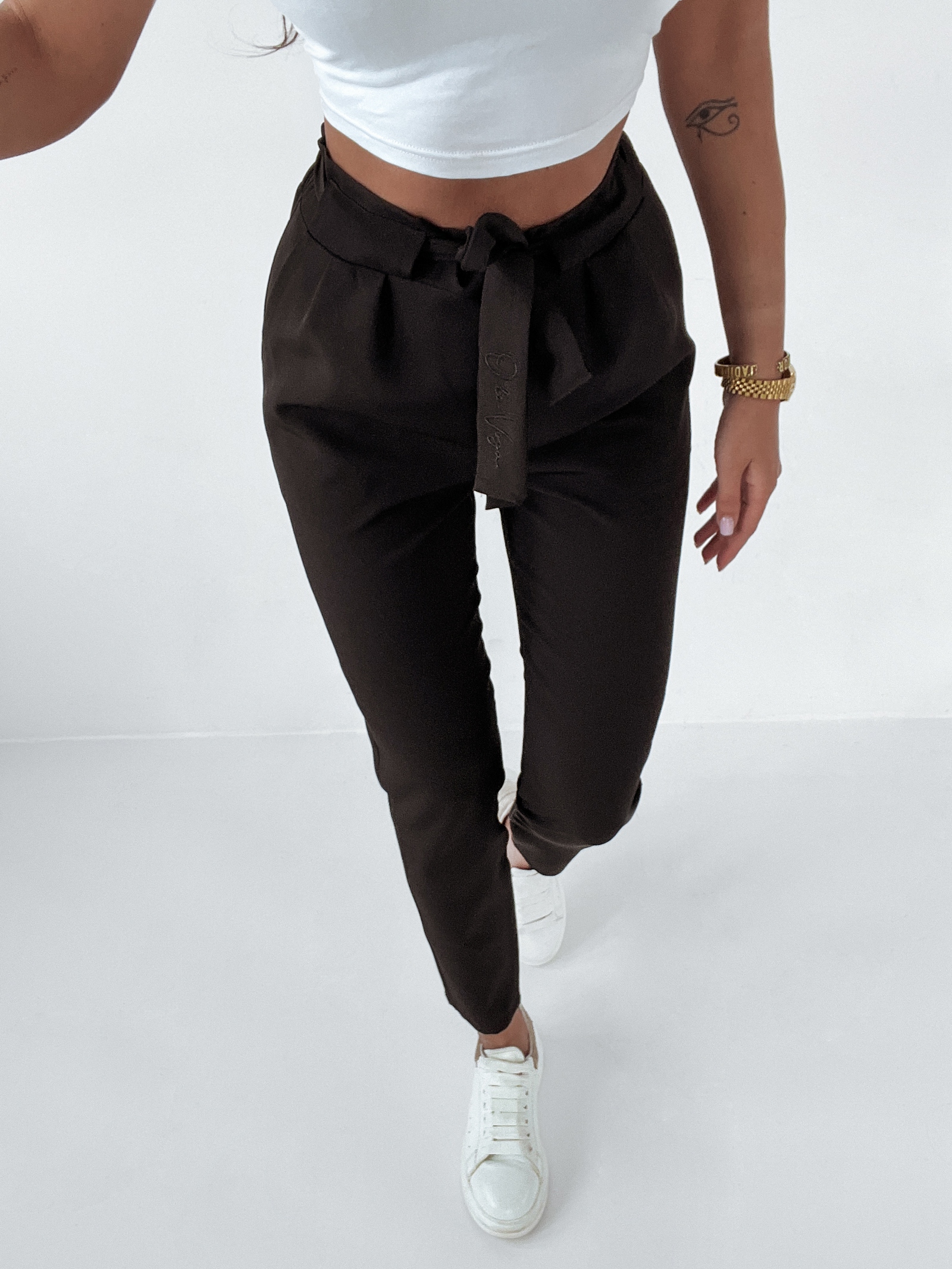 Spodnie z wiązaniem Neli O'la Voga czarne