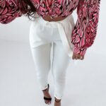 Spodnie z wiązaniem Neli O'la Voga ecru