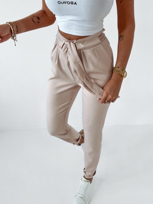 Spodnie z wiązaniem Neli O'la Voga beżowe