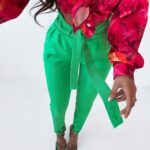 Spodnie z wiązaniem Neli O'la Voga zielone