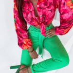 Spodnie z wiązaniem Neli O'la Voga zielone