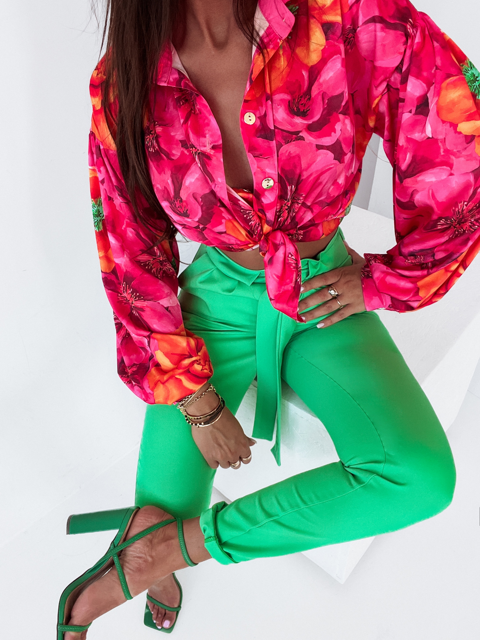 Spodnie z wiązaniem Neli O'la Voga zielone