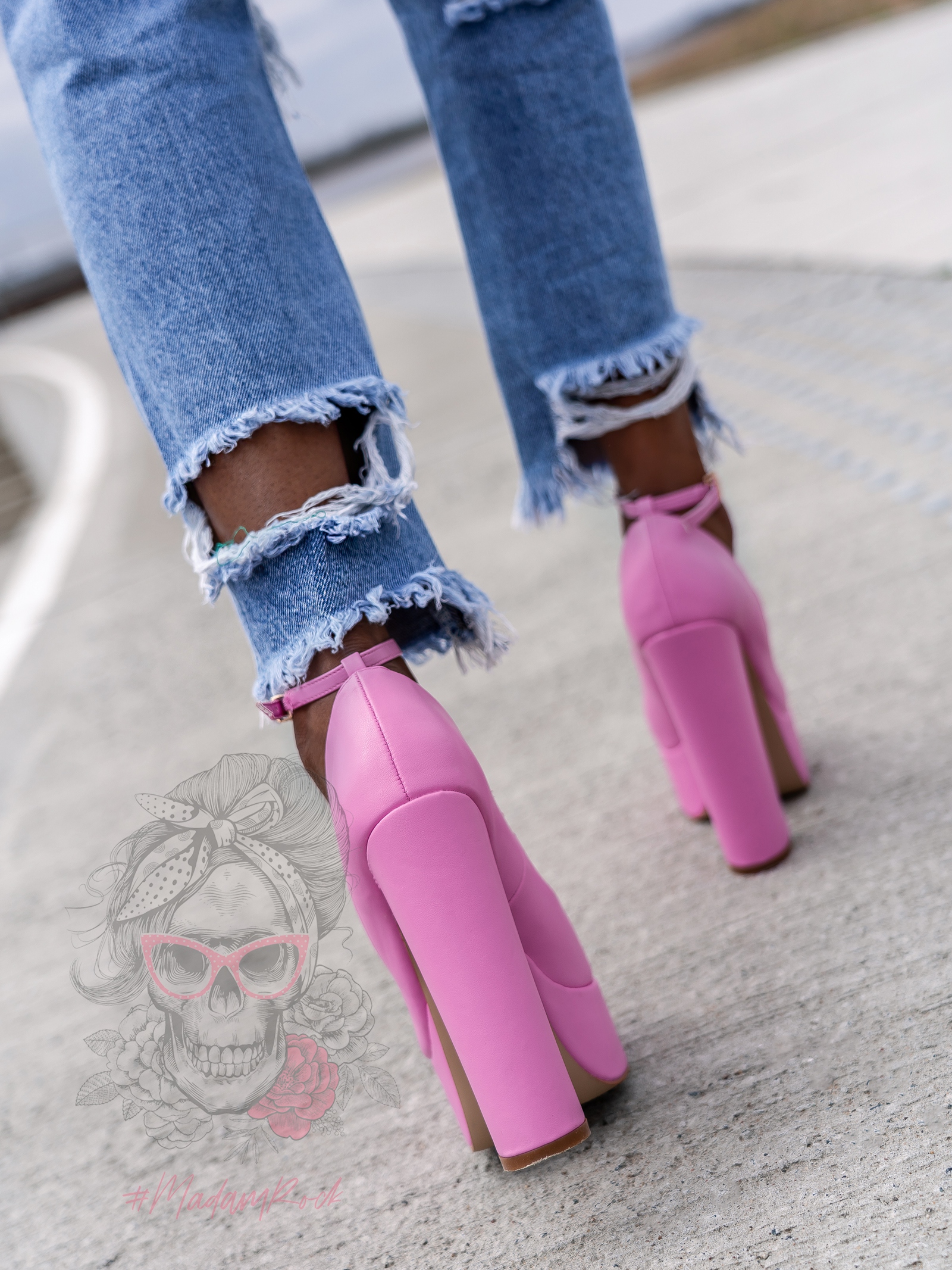 Czółenka na słupku Madam Pinkna różowe Czółenka na słupku Madam Pinkna różowe