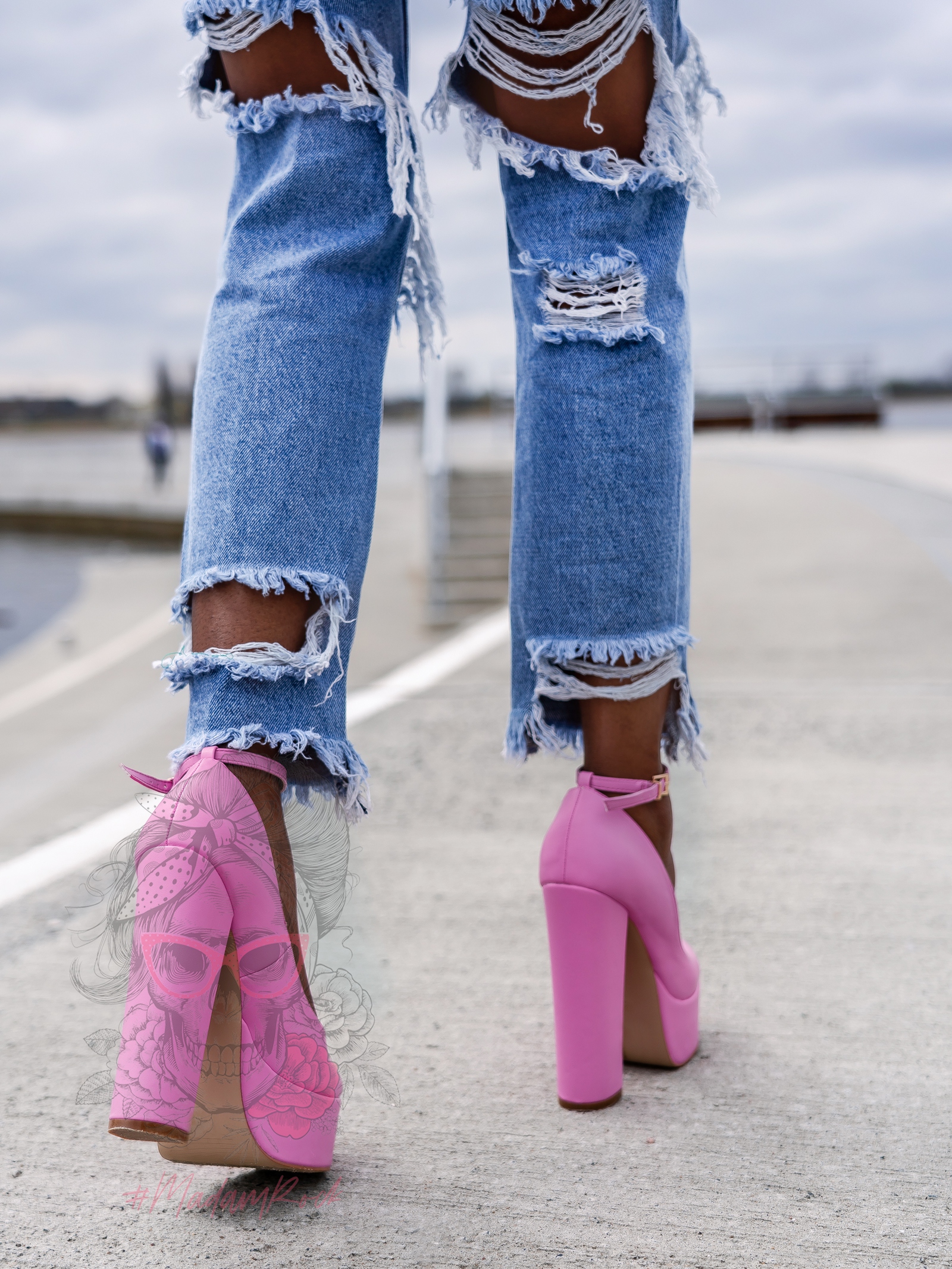 Czółenka na słupku Madam Pinkna różowe Czółenka na słupku Madam Pinkna różowe