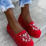 Espadryle na platformie Madam Comfit czerwone