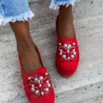 Espadryle na platformie Madam Comfit czerwone