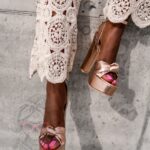 Sandały na słupku Madam Pobia rosegold