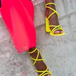 -wyprzedane-Sandały na słupku Rock Snap II żółte neonowe