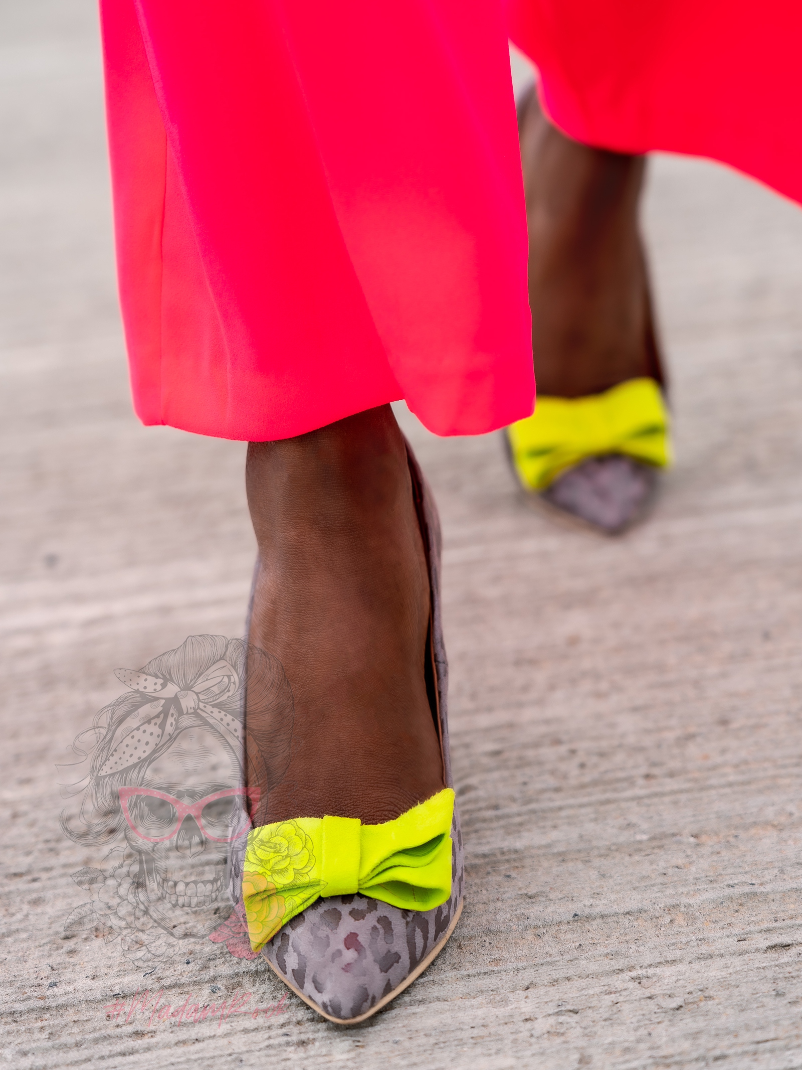 Czółenka skórzane Madam Elpop szare