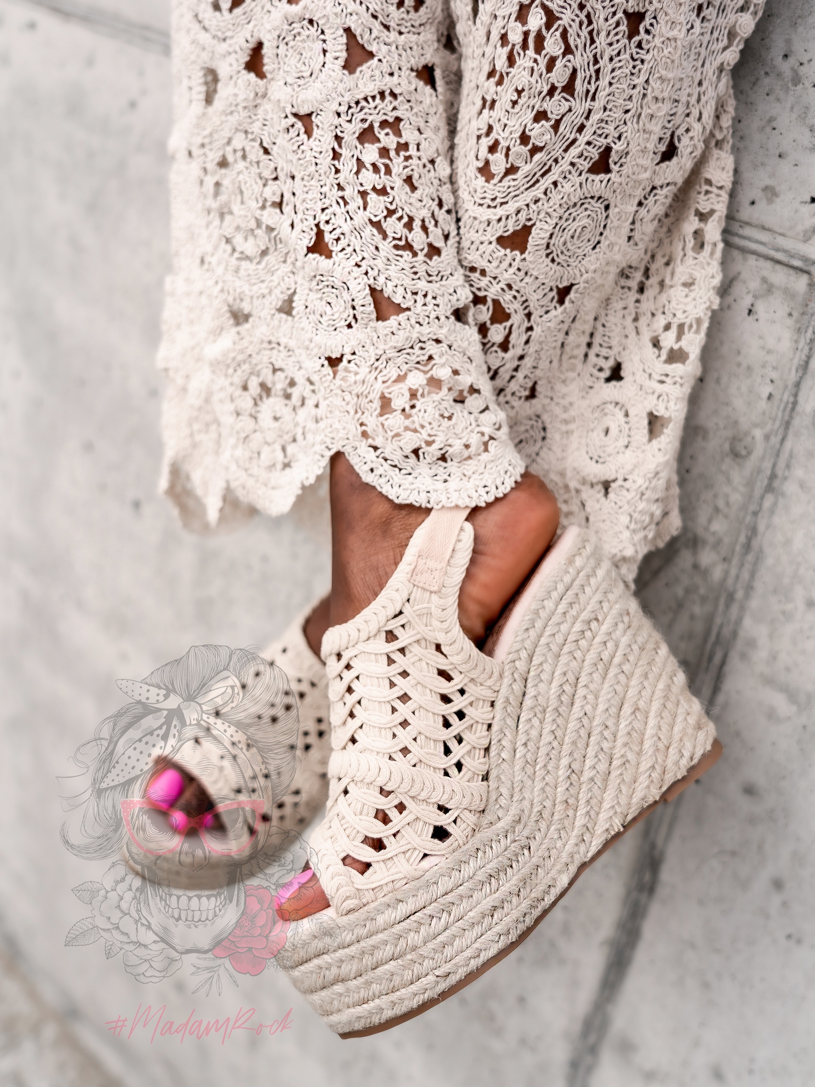 Koturny espadryle Madam Cordon beżowe Koturny espadryle Madam Cordon beżowe