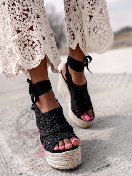 Koturny espadryle Madam Cordon czarne