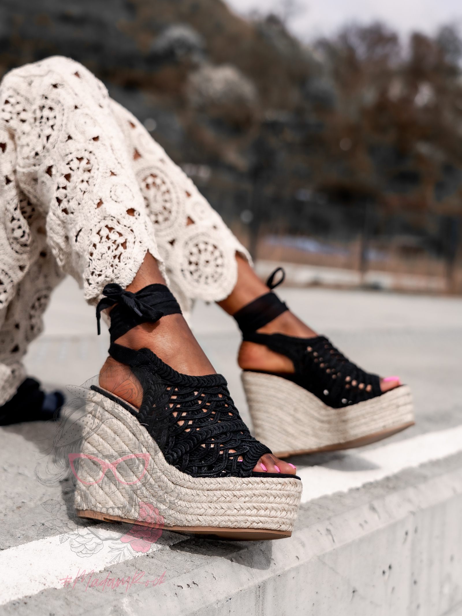 Koturny espadryle Madam Cordon czarne