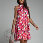 -WYPRZEDANE-Sukienka plisowana Euforia w kwiaty kolorowa