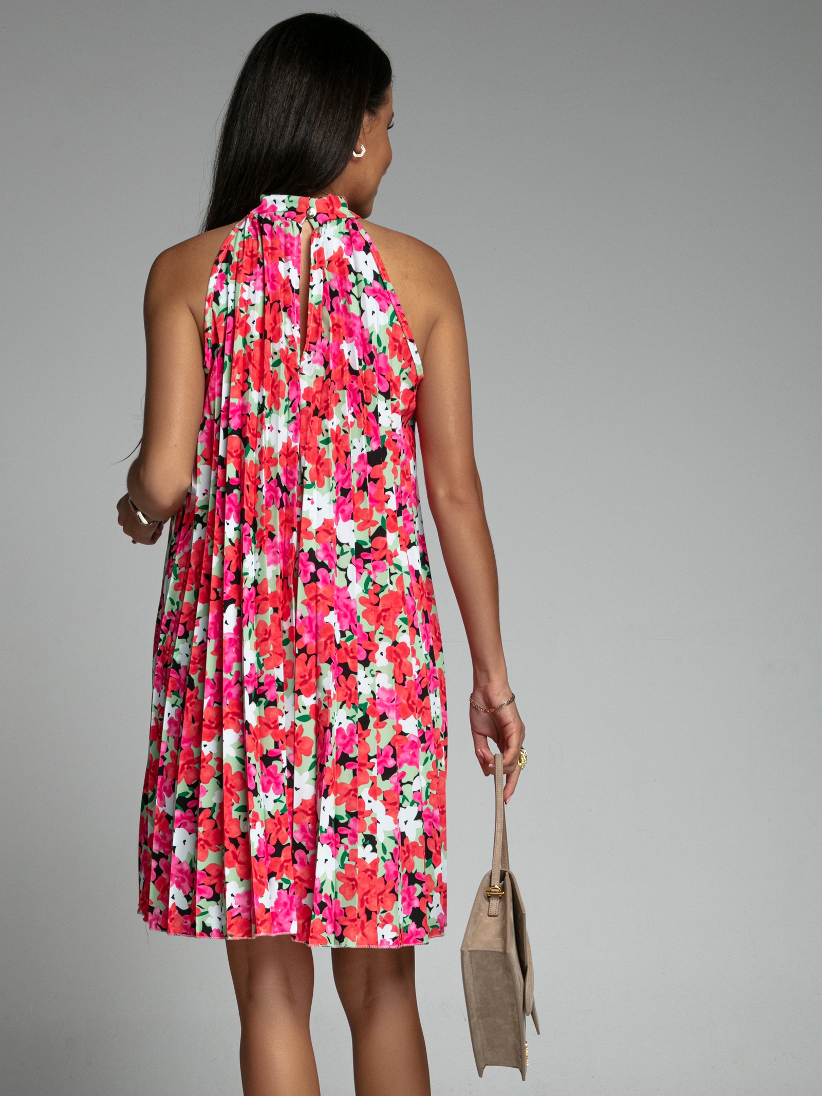 -WYPRZEDANE-Sukienka plisowana Euforia w kwiaty kolorowa -WYPRZEDANE-Sukienka plisowana Euforia w kwiaty kolorowa