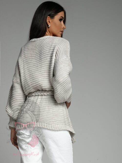 Kardigan z warkoczem Braid beżowy