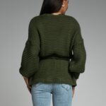 Kardigan z warkoczem Braid khaki