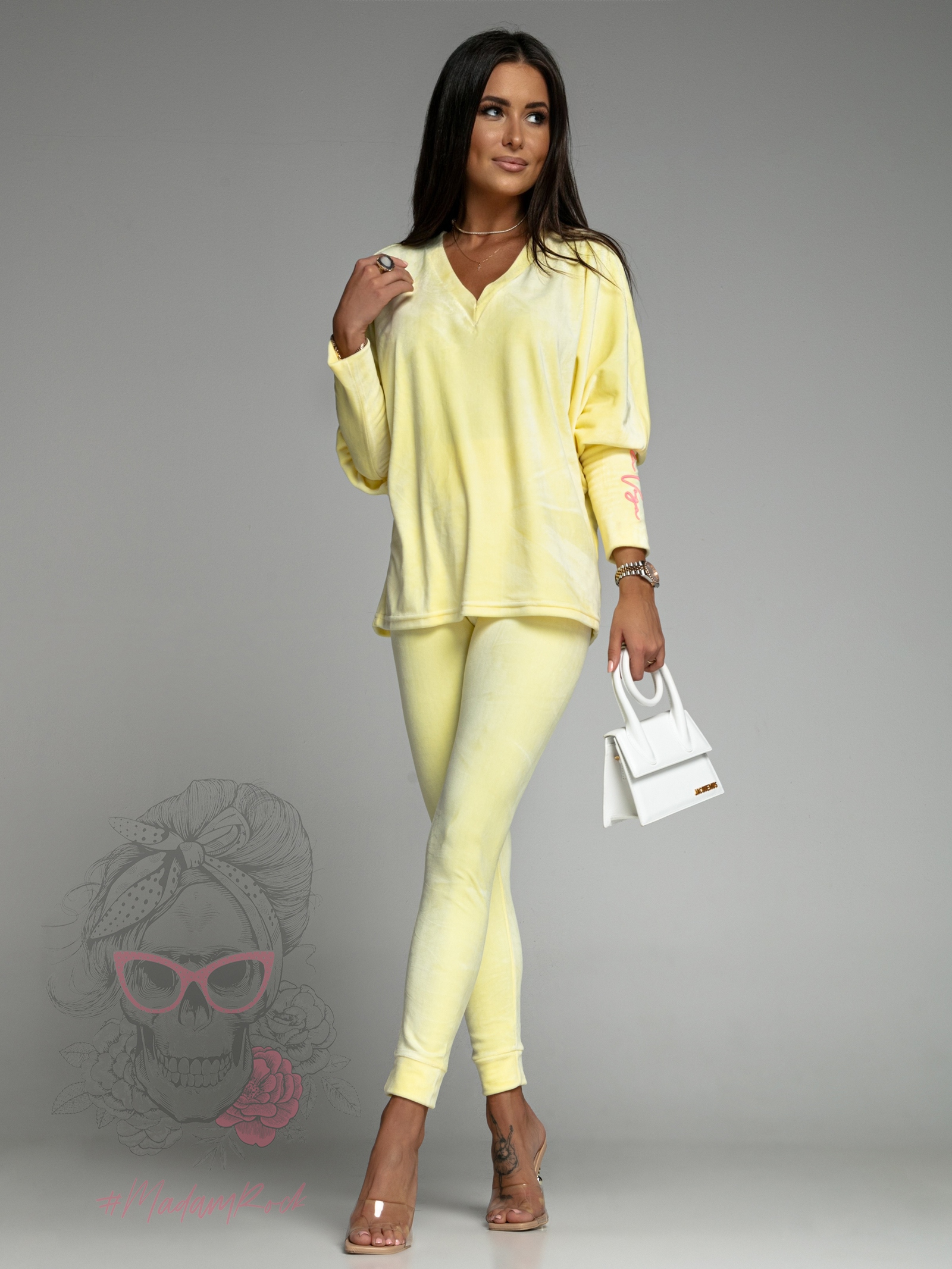 Komplet welurowy Luck O'la Voga żółty