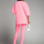 Komplet bawełniany New York neonowy różowy