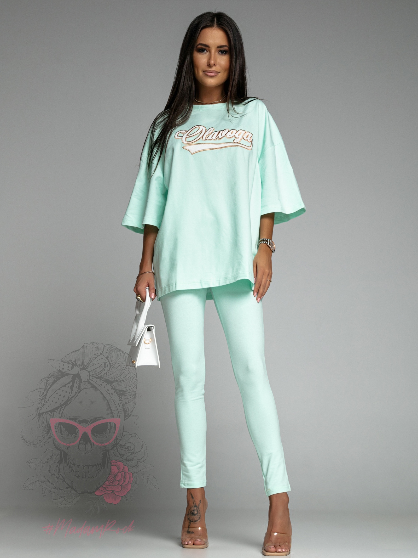 Komplet bawełniany New York miętowy