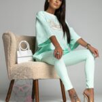 Komplet bawełniany New York miętowy