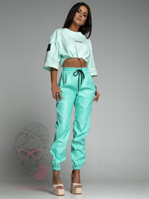 Spodnie skórzane Ola Voga Fresh Leather miętowe