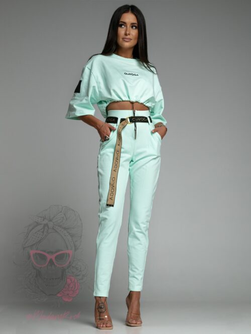 Komplet dresowy logowany Oud Ola Voga miętowy