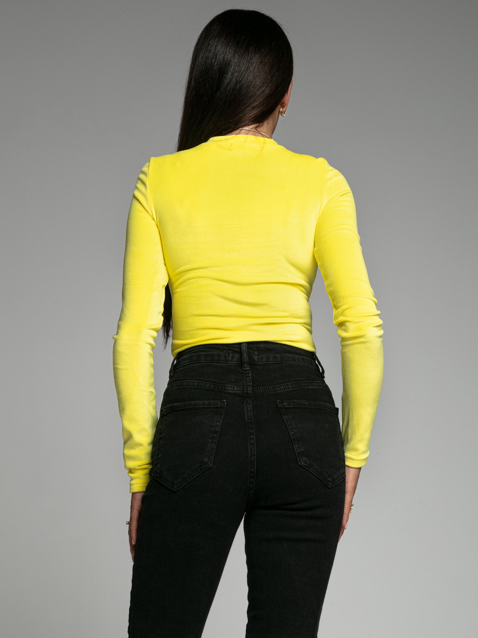 Body dopasowane welurowe Logo żółte Body dopasowane welurowe Logo żółte