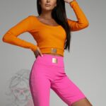 Bluzka prążkowana Items pomarańczowa