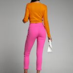 Spodnie legginsy prążkowane Items fuksja