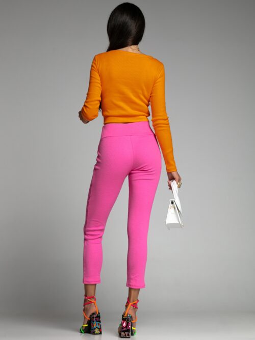 Spodnie legginsy prążkowane Items fuksja