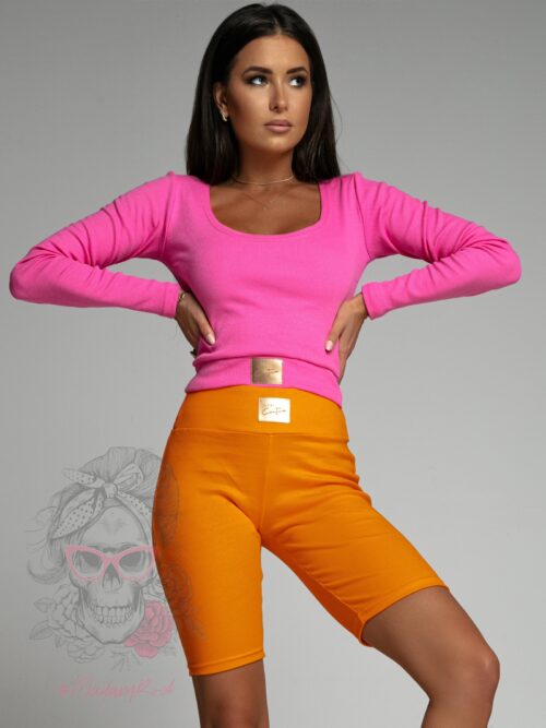 Spodnie kolarki prążkowane Items pomarańczowe