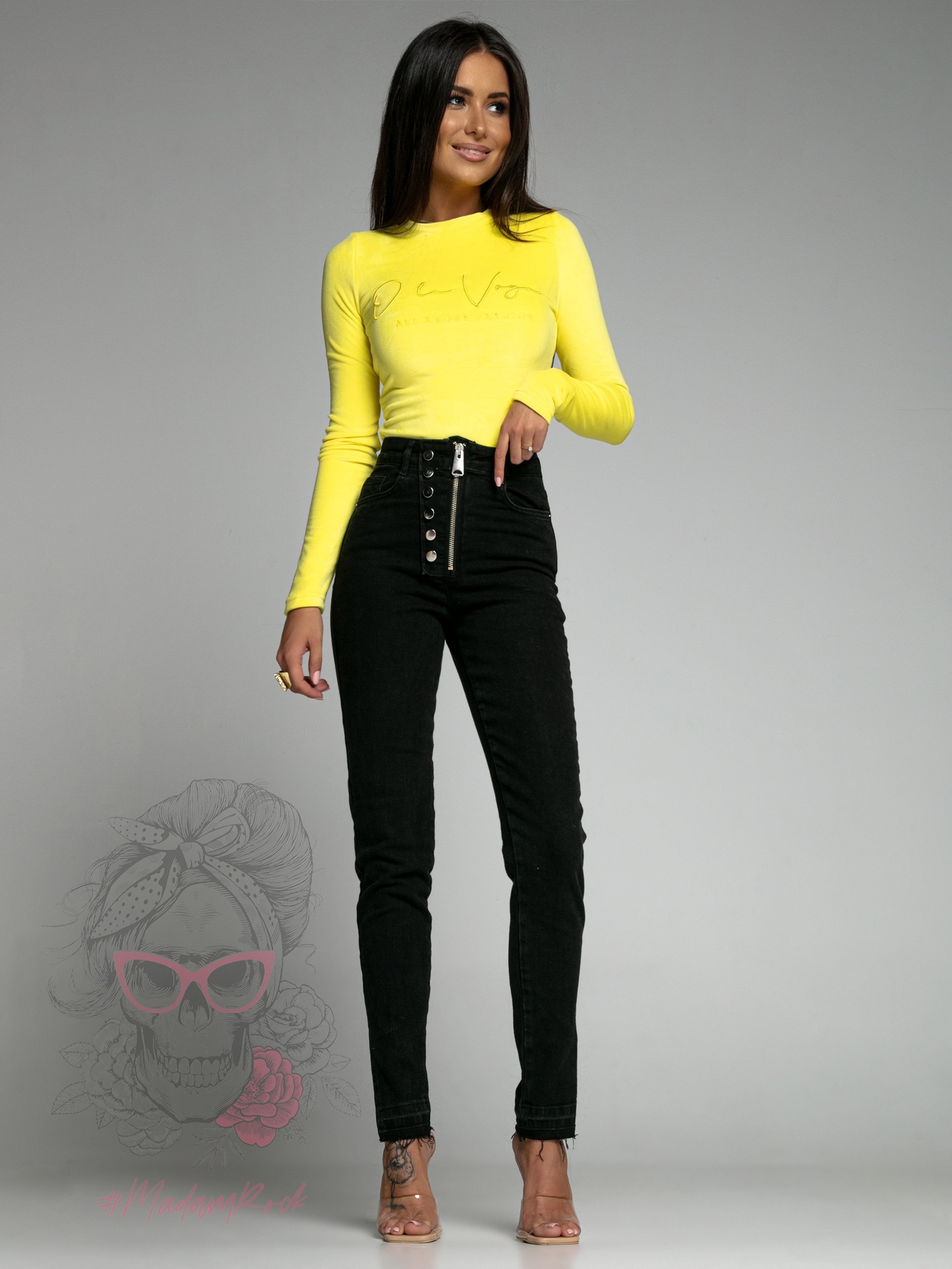 Spodnie jeansowe Pulsanti czarne