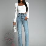 Spodnie jeansowe z rozporkami Ruptura niebieskie