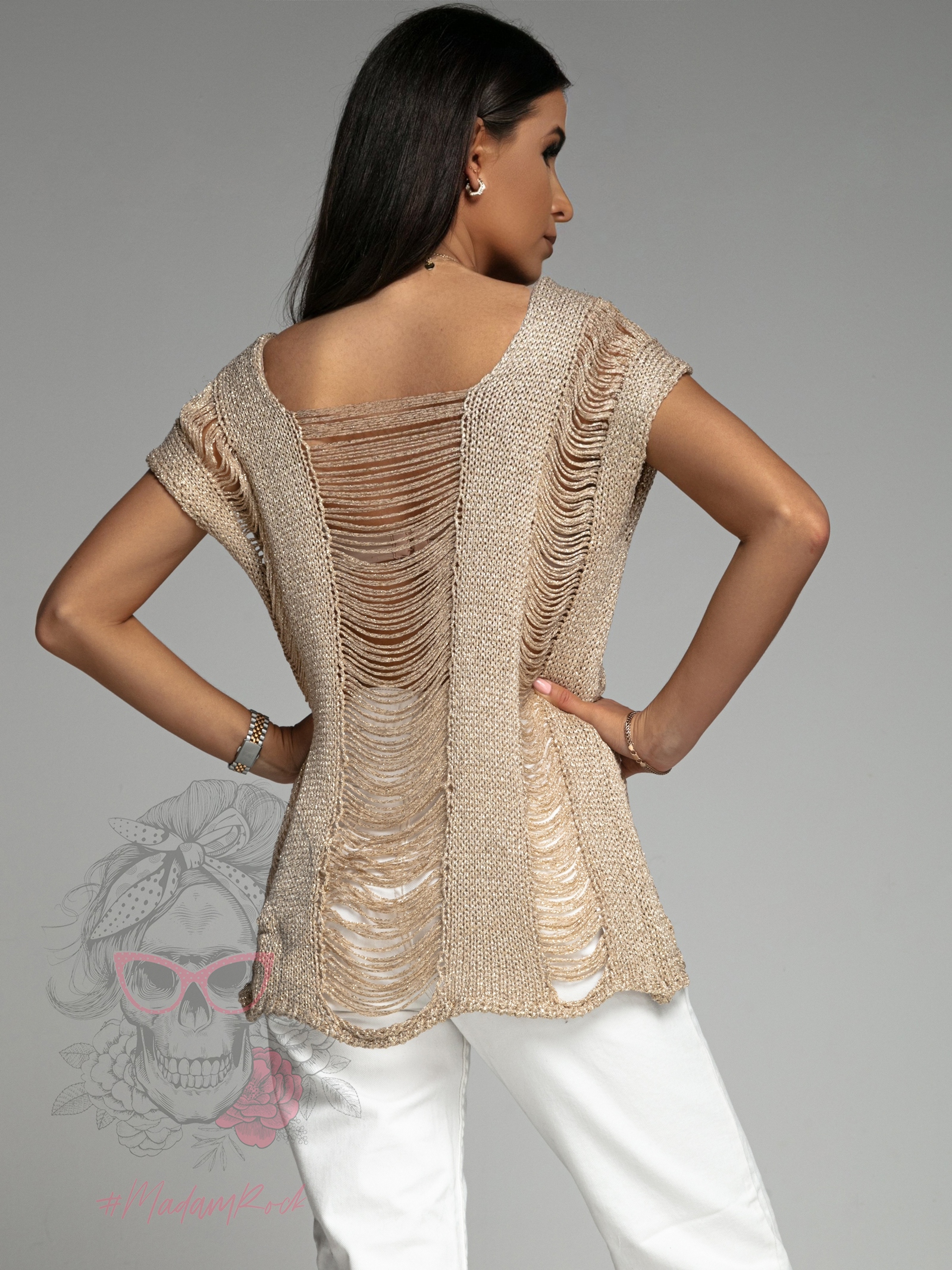 Bluzka ażurowa Alohi złota