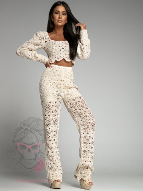 Komplet ażurowy Maiestas Chic beżowy