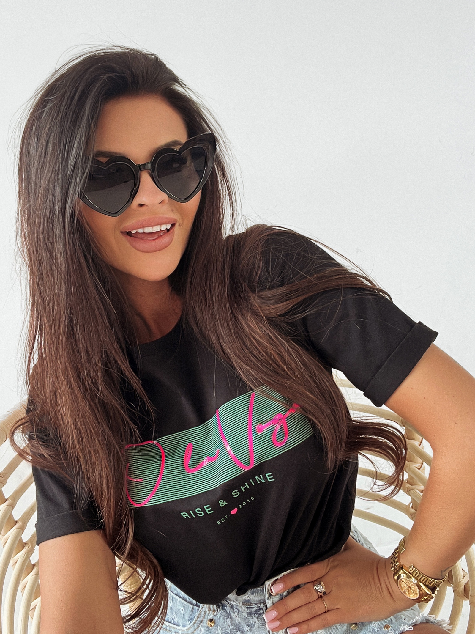 T-shirt logowany R&S Ola Voga czarny T-shirt logowany R&S Ola Voga czarny