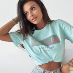 T-shirt logowany R&S Ola Voga błękitny