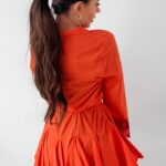 Sukienka zwiewna Gloria Ola Voga pomarańczowa