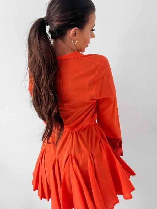 Sukienka zwiewna Gloria Ola Voga pomarańczowa