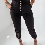 Spodnie logowane Gold Foil Ola Voga czarne