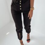 Spodnie logowane Gold Foil Ola Voga czarne