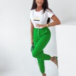 Spodnie logowane Gold Foil Ola Voga zielone