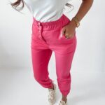 Spodnie logowane Gold Foil Ola Voga amarantowe