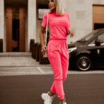 Komplet welurowy Good Shape Ola Voga koralowy