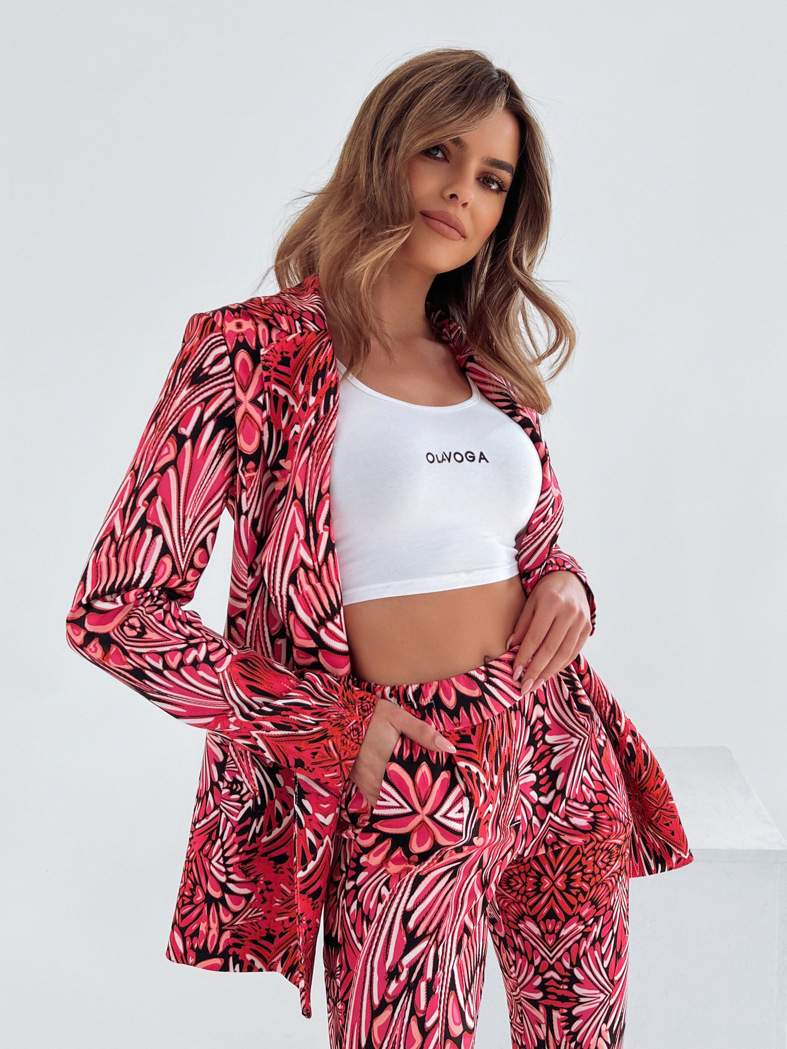 Garnitur damski Gaia Ola Voga czerwony