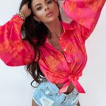 Koszula Ola Voga Flower Shirt fuksja-pomarańcz