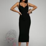 Sukienka prążkowana Medusa czarna