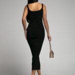 Sukienka prążkowana Medusa czarna